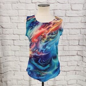 Artsy Tank Top Vibrant Colorful Indie Sleaze Clubwear Rave Mall Goth Size Large?